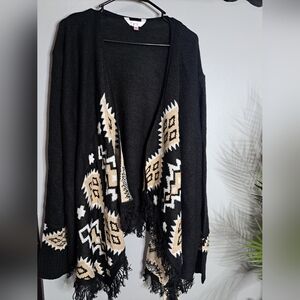 No Boundaries Juniors Plus Size Southwest Patterned Duster Cardigan XXXL  New